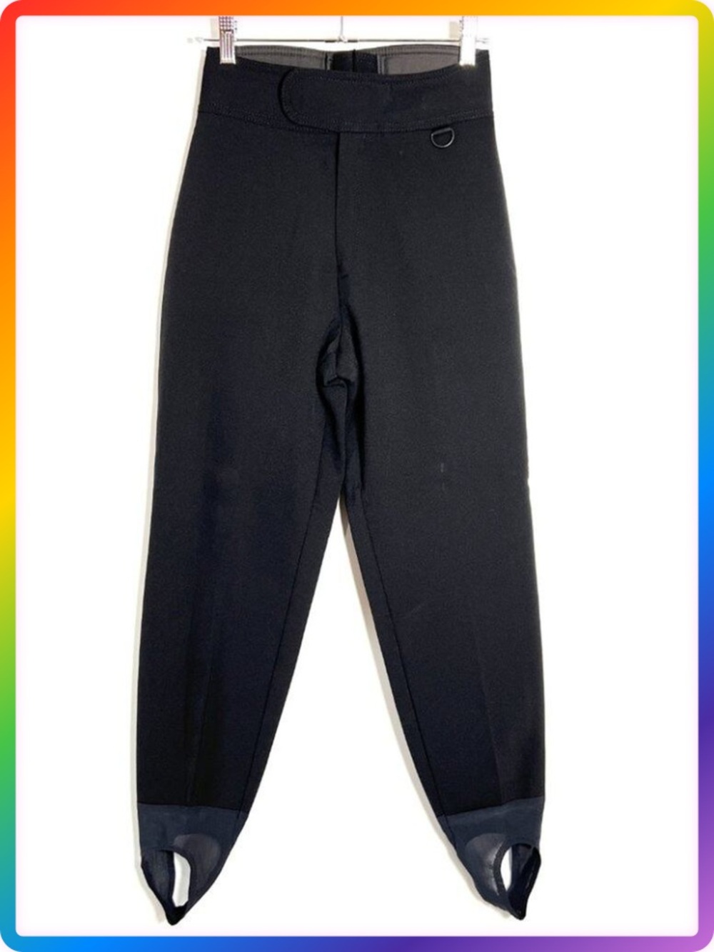 Vintage Schoeller Elite Ski Pants Size 6 Black Stirrup Snow Thermal USA Made